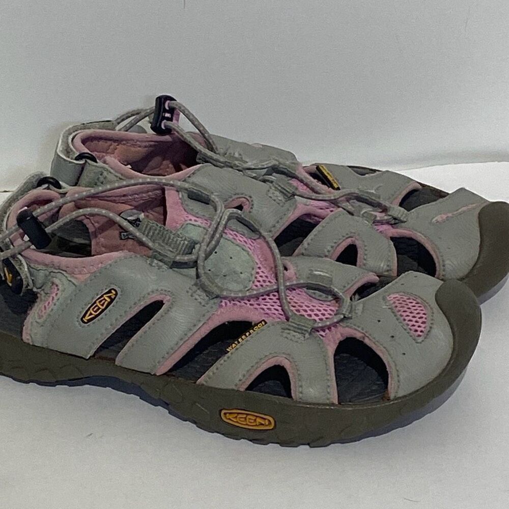 Keen Kids' Pink Gray Newport H2‎ Mesh Drawcord Outdoor Flat Sandals Size 4